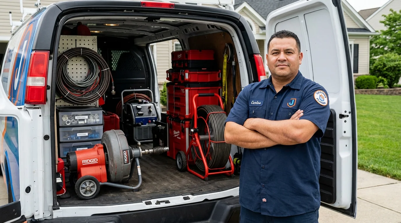 Professional drain cleaning equipment and Johns Plumbing LLC plumber in Magnolia